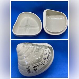 Vintage Japanese Container Clam Shell Ceramic Hamaguri